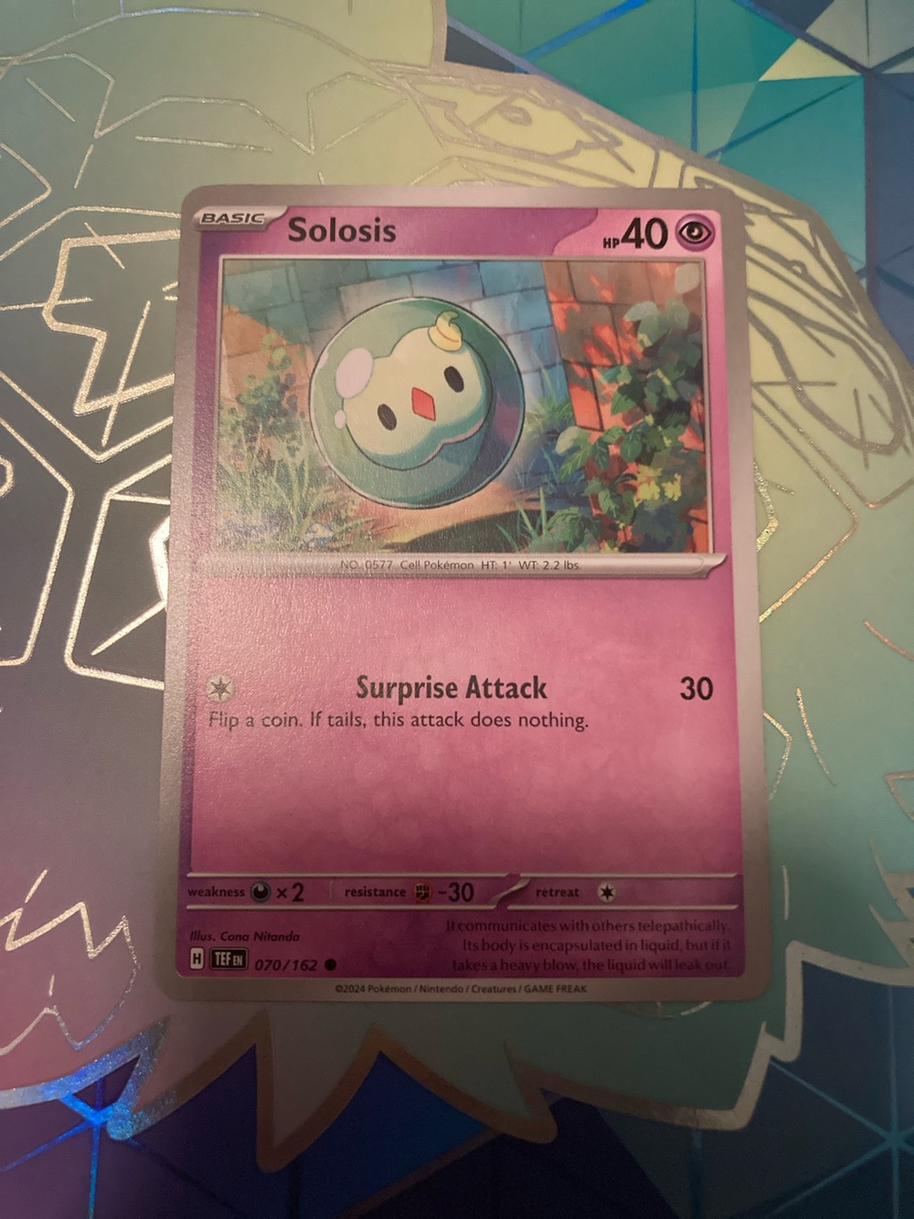 Pokemon Solosis Pink Psychic Base Card